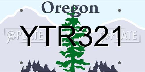 YTR321 Oregon License Plate