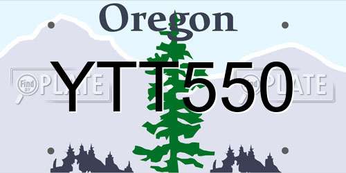 YTT550 Oregon License Plate