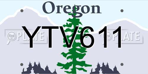 YTV611 Oregon License Plate