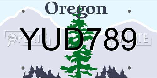 YUD789 Oregon License Plate