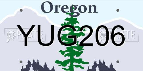 YUG206 Oregon License Plate