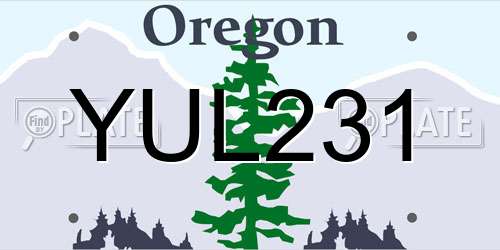 YUL231 Oregon License Plate