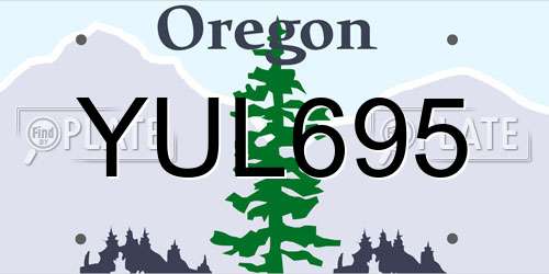 YUL695 Oregon License Plate