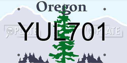 YUL701 Oregon License Plate
