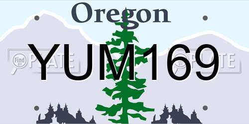 YUM169 Oregon License Plate