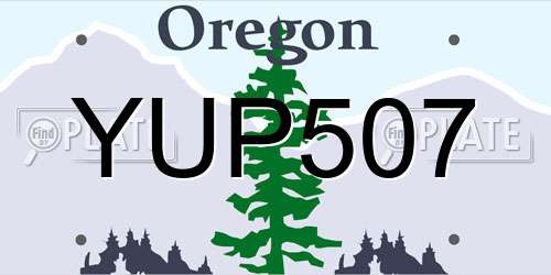 YUP507 Oregon License Plate
