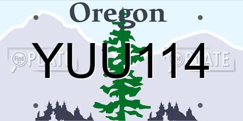 YUU114 Oregon License Plate