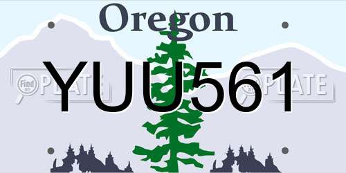 YUU561 Oregon License Plate