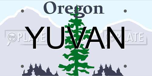 YUVAN Oregon License Plate