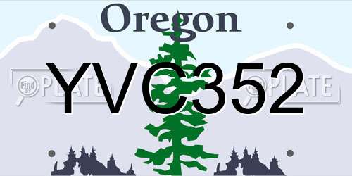 YVC352 Oregon License Plate