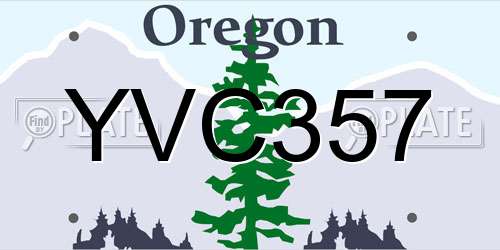 YVC357 Oregon License Plate