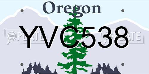 YVC538 Oregon License Plate