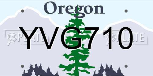 YVG710 Oregon License Plate