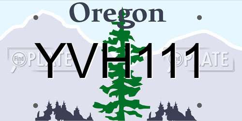 YVH111 Oregon License Plate