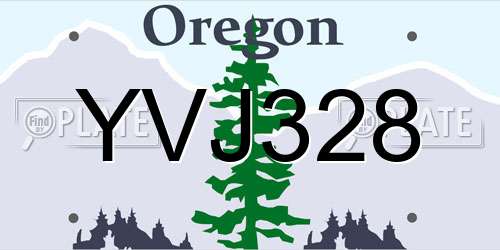 YVJ328 Oregon License Plate