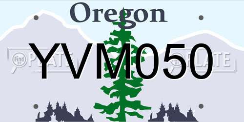 YVM050 Oregon License Plate