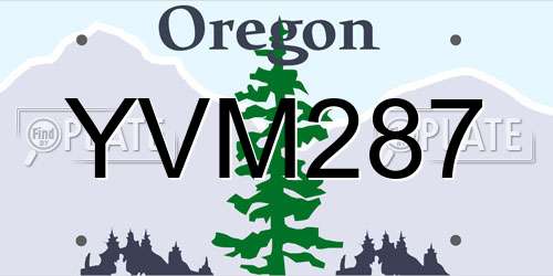 YVM287 Oregon License Plate