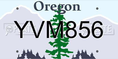 YVM856 Oregon License Plate