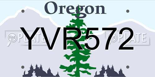 YVR572 Oregon License Plate