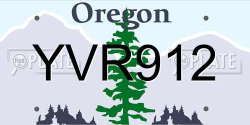 YVR912 Oregon License Plate