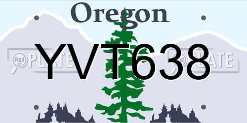 YVT638 Oregon License Plate
