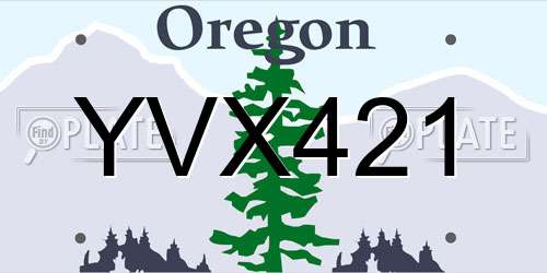 YVX421 Oregon License Plate