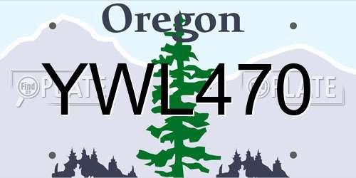 YWL470 Oregon License Plate