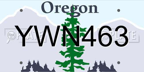 YWN463 Oregon License Plate