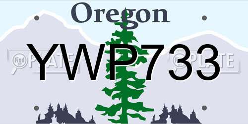 YWP733 Oregon License Plate