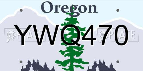 YWQ470 Oregon License Plate