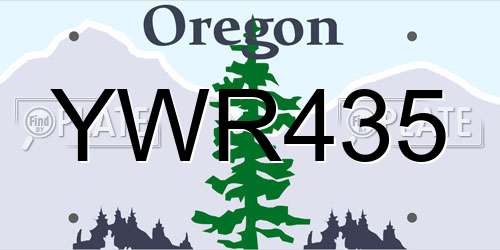 YWR435 Oregon License Plate