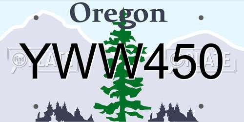 YWW450 Oregon License Plate