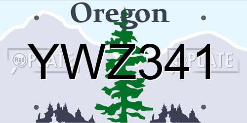 YWZ341 Oregon License Plate
