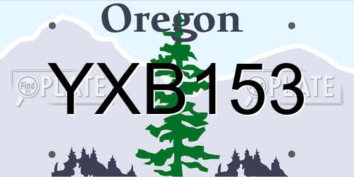 YXB153 Oregon License Plate