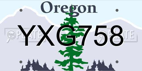 YXG758 Oregon License Plate