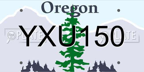 YXU150 Oregon License Plate