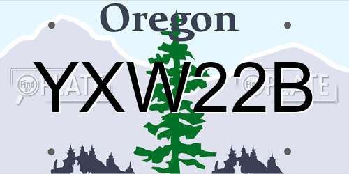 YXW22B Oregon License Plate