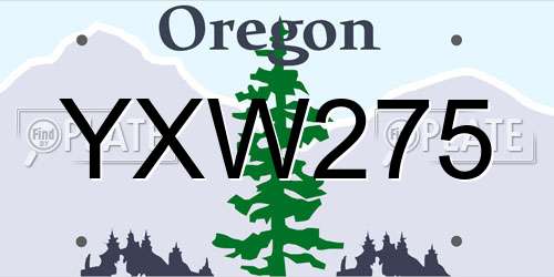 YXW275 Oregon License Plate