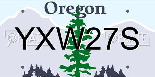 YXW27S Oregon License Plate