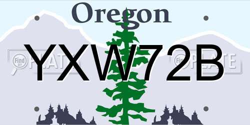 YXW72B Oregon License Plate