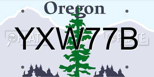 YXW77B Oregon License Plate