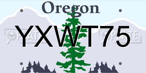 YXWT75 Oregon License Plate