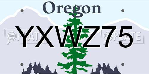 YXWZ75 Oregon License Plate