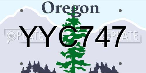 YYC747 Oregon License Plate