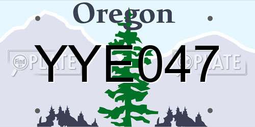 YYE047 Oregon License Plate