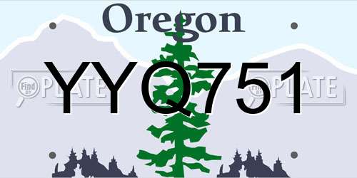 YYQ751 Oregon License Plate
