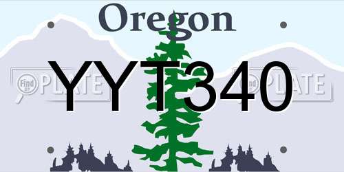YYT340 Oregon License Plate