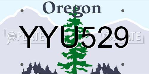 YYU529 Oregon License Plate