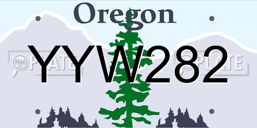 YYW282 Oregon License Plate