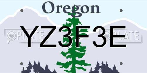 YZ3F3E Oregon License Plate